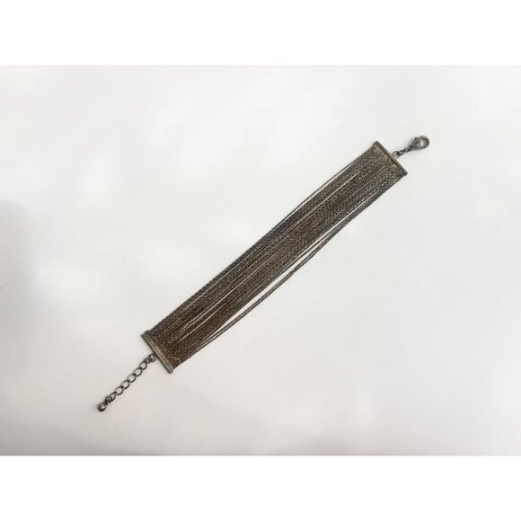 Slinky Multi Strand Silver Toned Chunky Lobster Claw Vintage Bracelet - Picture 2 of 10